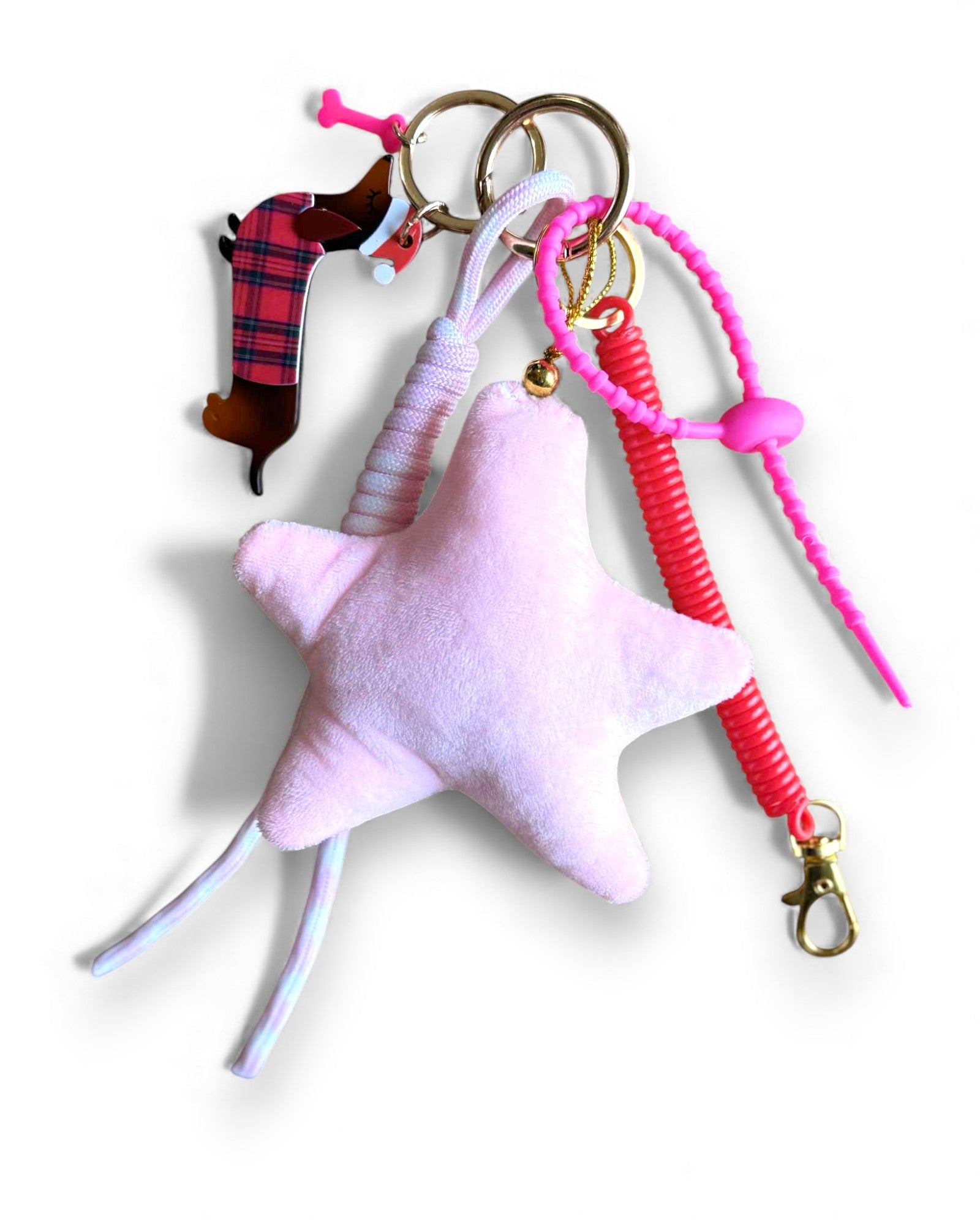 Grigri étoile de velours rose